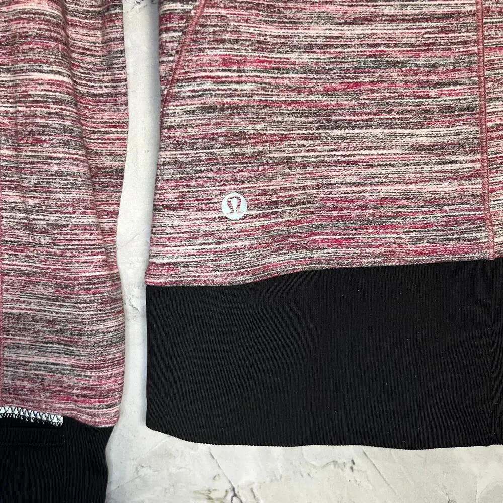Lululemon Runderful Half Zip Pullover Size 4 Space Dye Berry Run Top Athletic